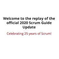 Banner of the scrum guide 25 year celebration